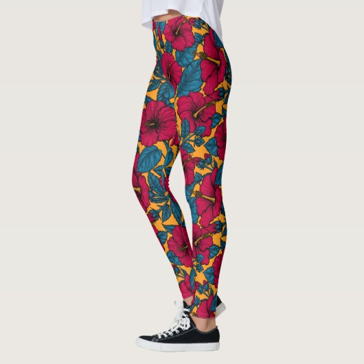 Leggings Les fleurs d'Hibiscus (Gauche)