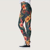 Leggings Les Fleurs D'Hibiscus, Un Modèle Floral Tropical (Gauche)