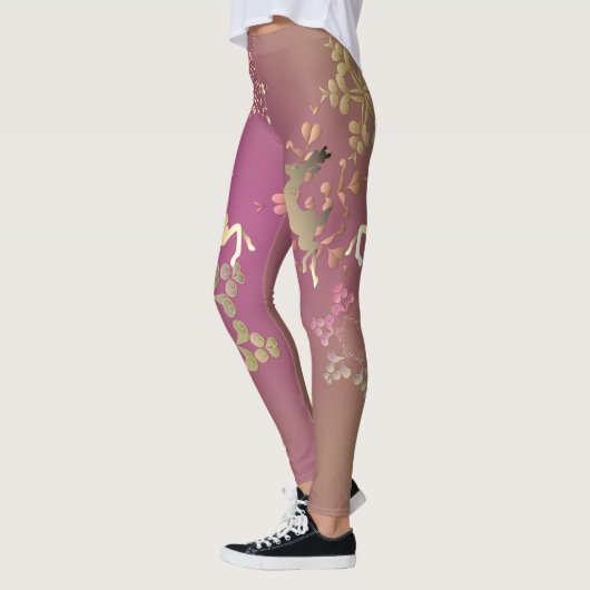 Leggings Les flocons de neige et le renne (Gauche)