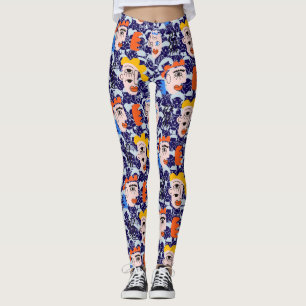 Leggings Les gens et les visages. PAF2501.DPurple BG