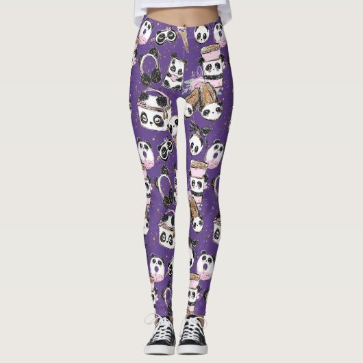 Leggings Les guêtres de divas de panda et la culotte (Devant)