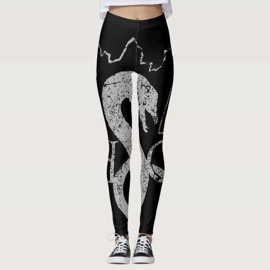 Leggings Les guêtres de peloton de loch dans le noir (Devant)
