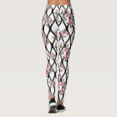 Leggings Les guêtres des femmes de conception de rose de (Dos)
