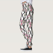 Leggings Les guêtres des femmes de conception de rose de (Gauche)