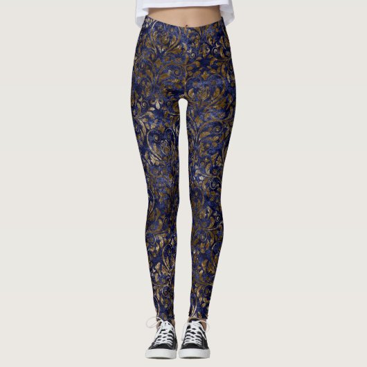 Leggings Les guêtres des femmes de damassé de velours de (Devant)