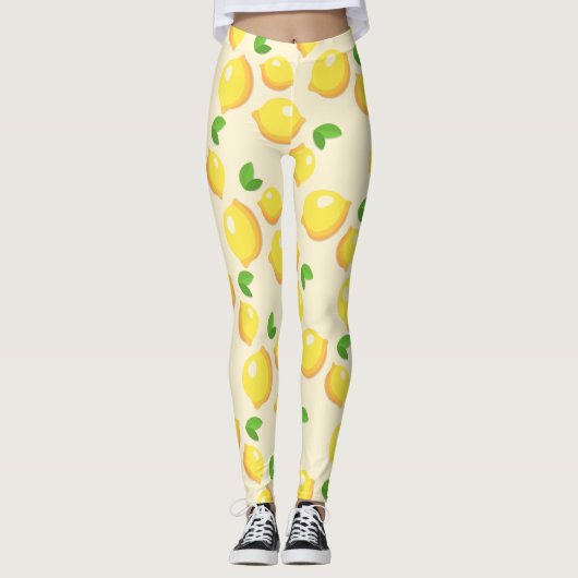 Leggings Les guêtres des femmes d'impression de citron (Devant)