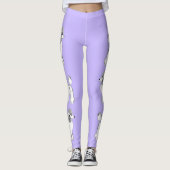 Leggings Les guêtres des femmes lilas de caniches blancs (Devant)