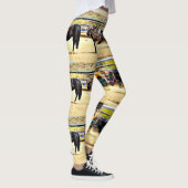 Leggings Les guêtres des femmes "quatre chevaux et un âne " (Droite)