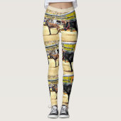 Leggings Les guêtres des femmes "quatre chevaux et un âne " (Devant)