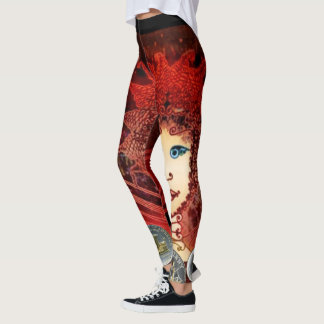 Leggings Les guêtres rouges de fantaisie des femmes avec la