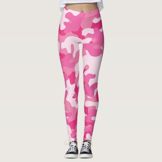 Leggings Les jambes de camouflage rose dames (Devant)