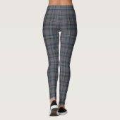 Leggings Les jambes des femmes de Tartan à Bleu Plaid (Dos)