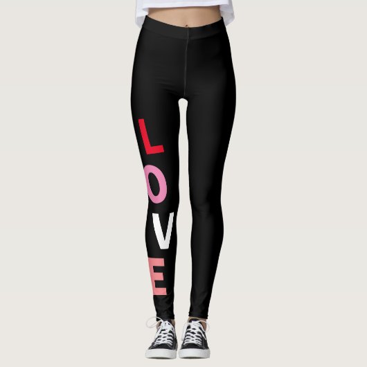 Leggings Les jolies Valentines adorent la mode blanche roug (Devant)