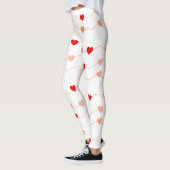 Leggings Les jolies Valentines de la Journée rose et cordes (Gauche)