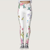 Leggings les jolis oiseaux n de papillon d'été fleurit des (Devant)