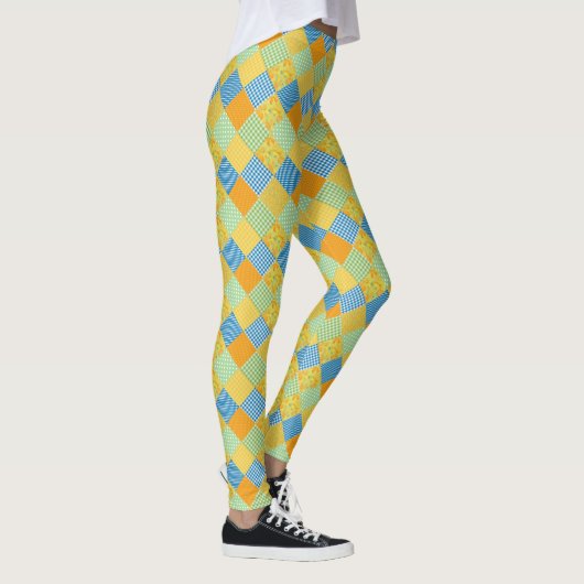 Leggings Les jonquilles d'or Faux Patchwork à Customiser (Droite)