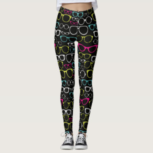 Leggings Les lunettes en verre ont modelé le noir de