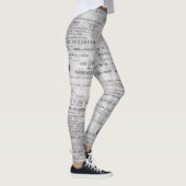 Leggings Les nouvelles de journal impriment le carreau (Droite)