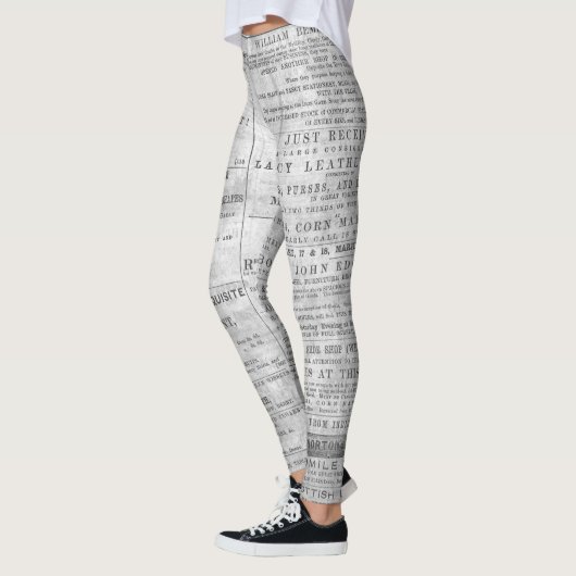 Leggings Les nouvelles de journal impriment le carreau (Gauche)