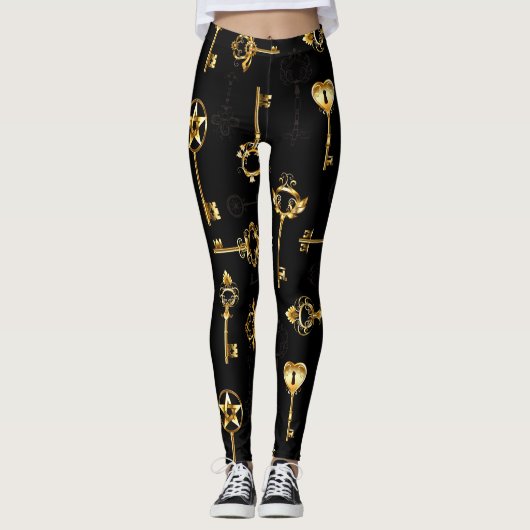 Leggings Les Patters de Seamless avec Golden Keys (Devant)