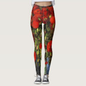 Leggings Les pavots rouges et les marguerites de Vincent va (Devant)