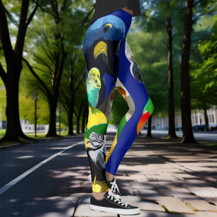 Leggings Les perroquets colorés des amoureux d'oiseaux trop
