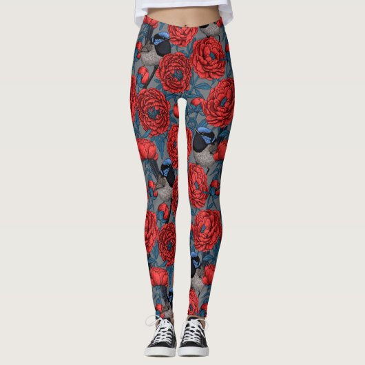 Leggings Les pivoines et les brunes (Devant)