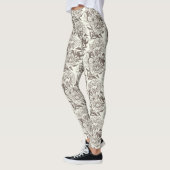 Leggings Les pivoines et les papillons bloquent l'impressio (Gauche)
