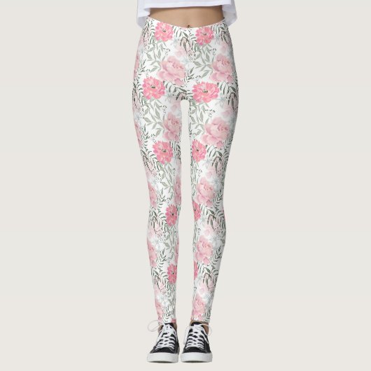 Leggings Les pivoines roses (Devant)