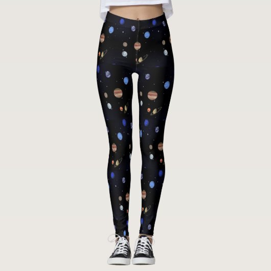 Leggings Les planètes et le yoga spatial (Devant)