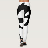 Leggings Les Plongeurs : Noir et Blanc Abstrait (Dos)