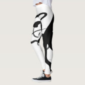 Leggings Les Plongeurs : Noir et Blanc Abstrait (Gauche)