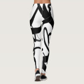 Leggings Les Plongeurs : Noir et Blanc Abstrait (Dos)