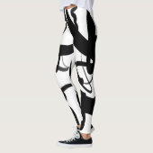 Leggings Les Plongeurs : Noir et Blanc Abstrait (Gauche)