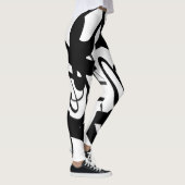 Leggings Les Plongeurs : Noir et Blanc Abstrait (Droite)