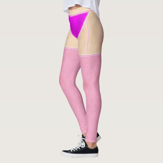 Leggings Les poissons, les bas roses chaudes avec les patte (Gauche)