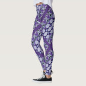Leggings Les rayures de Chrissy dans le pourpre (Gauche)