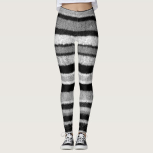 Leggings les rayures noires et blanches audacieuses ont