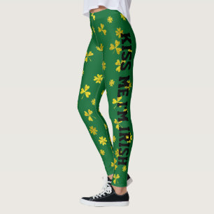 Leggings Les shamrocks d'or du jour de St Patrick