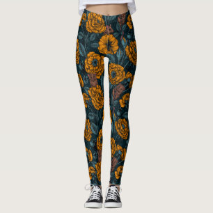 Leggings Les souris font la fête en orange et bleu