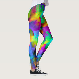 Leggings Les traits de brosse numériques très colorés se ca