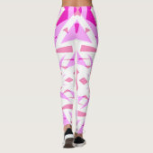 Leggings Les Valentines Art Déco Géométrique Rose Blanc Aim (Dos)
