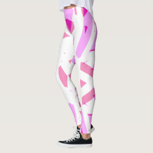 Leggings Les Valentines Art Déco Géométrique Rose Blanc Aim