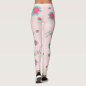 Leggings L'été se sent rose et bleu fleurs girly (Dos)