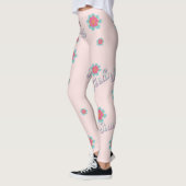 Leggings L'été se sent rose et bleu fleurs girly (Gauche)