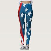 Leggings l'étoile de drapeau américain des Etats-Unis barre (Devant)