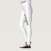 Leggings Lettre initiale A avec Monogramme floral de pierre (Gauche)