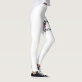 Leggings Lettre initiale A avec Monogramme floral de pierre (Droite)