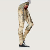 Leggings Lettre vintage d'amour parchemin avec fleurs (4) (Droite)