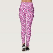 Leggings Lettres alphabet motif violet rose (Dos)